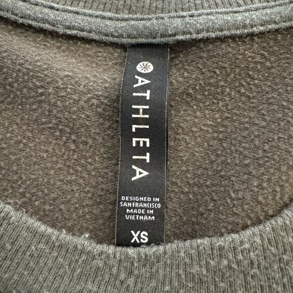Athleta Coaster Luxe Pullover Sweatshirt Oversized Size XS Color: Olive Green - Picture 10 of 11